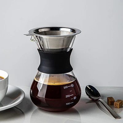 Keittiö Aurelia Pour Over Coffee Pot with Filter (Black/Clear)