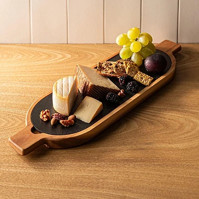 Keittiö Essentials Oval Serving Board (Black/Wood)