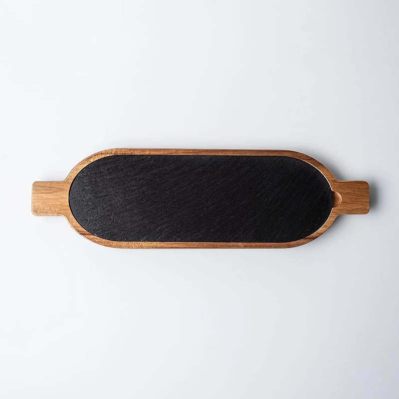 Keittiö Essentials Oval Serving Board (Black/Wood)