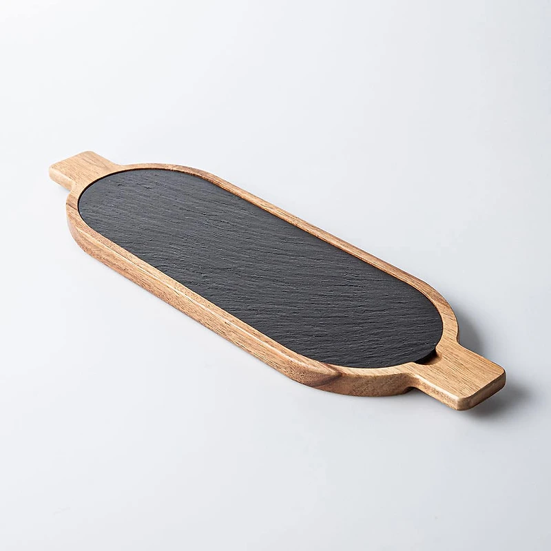 Keittiö Essentials Oval Serving Board (Black/Wood)