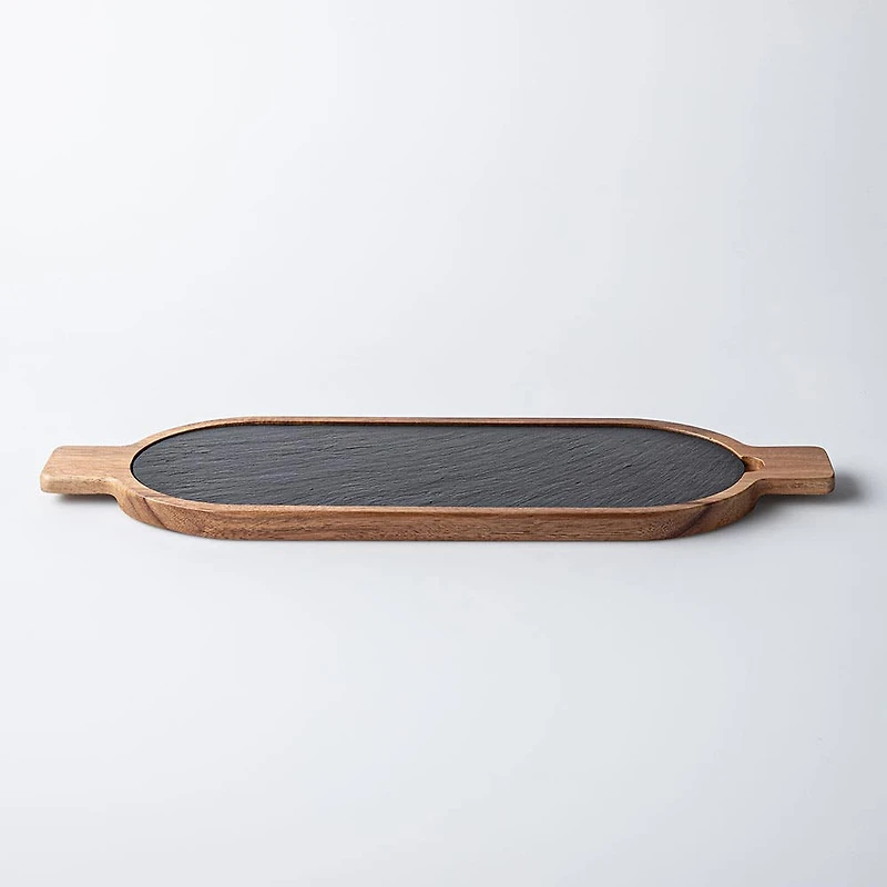 Keittiö Essentials Oval Serving Board (Black/Wood)