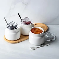 Keittiö Essentials Serving Set with Bamboo Tray - Set of 7 (250mL)
