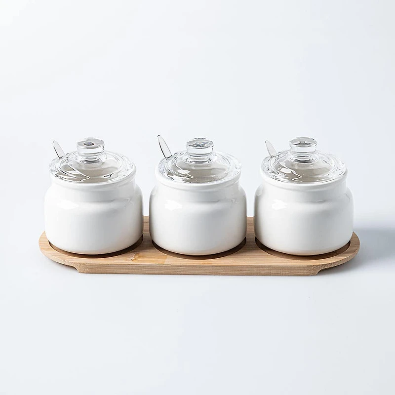 Keittiö Essentials Serving Set with Bamboo Tray - Set of 7 (250mL)