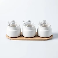 Keittiö Essentials Serving Set with Bamboo Tray - Set of 7 (250mL)