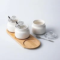 Keittiö Essentials Serving Set with Bamboo Tray - Set of 7 (250mL)