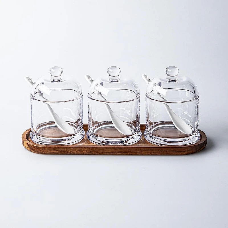 Keittiö Essentials Serving Jars with Spoons & Tray - Set of 7 (260mL)
