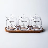 Keittiö Essentials Serving Jars with Spoons & Tray - Set of 7 (260mL)