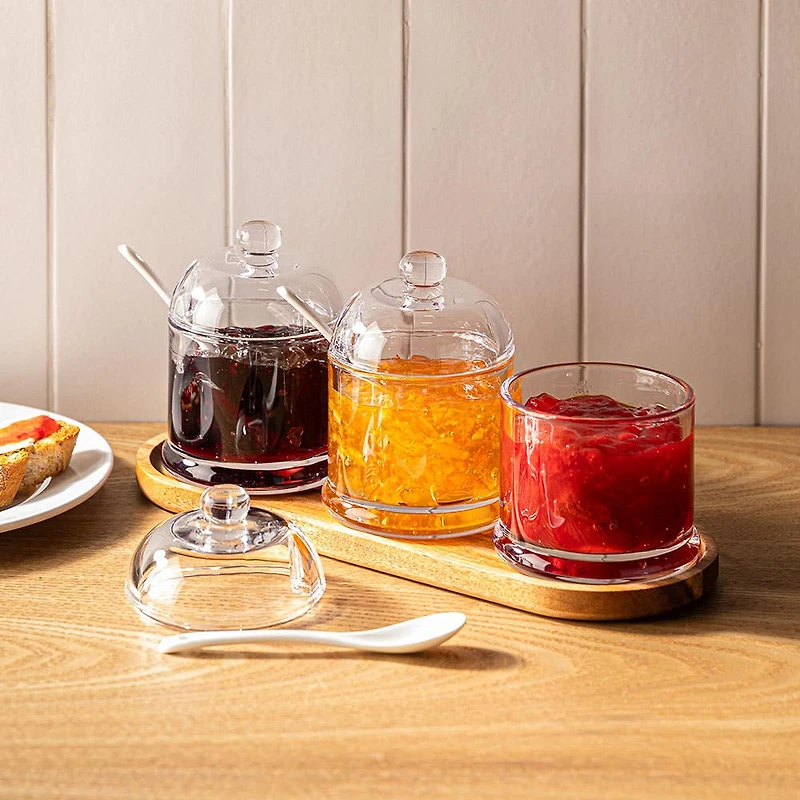 Keittiö Essentials Serving Jars with Spoons & Tray - Set of 7 (260mL)