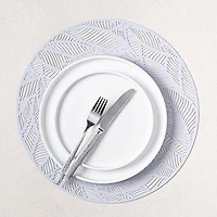 KSP Gather & Dine Leaf Cut-Out Vinyl Placemat (Silver)