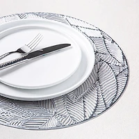 KSP Gather & Dine Leaf Cut-Out Vinyl Placemat (Silver)
