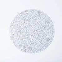 KSP Gather & Dine Leaf Cut-Out Vinyl Placemat (Silver)
