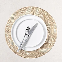 KSP Gather & Dine Leaf Cut-Out Vinyl Placemat (Gold)
