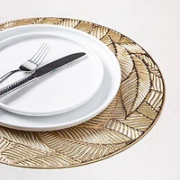 KSP Gather & Dine Leaf Cut-Out Vinyl Placemat (Gold)