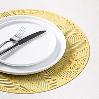 KSP Gather & Dine Leaf Cut-Out Vinyl Placemat (Gold)