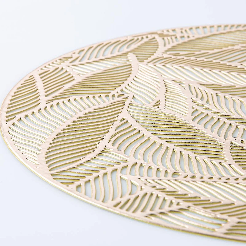 KSP Gather & Dine Leaf Cut-Out Vinyl Placemat (Gold)