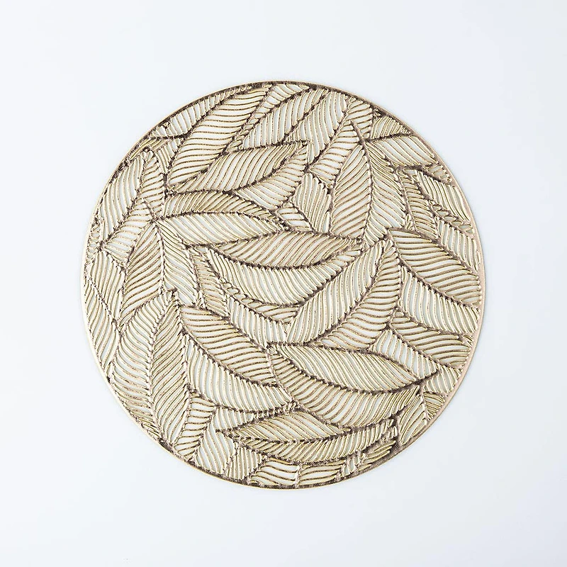 KSP Gather & Dine Leaf Cut-Out Vinyl Placemat (Gold)