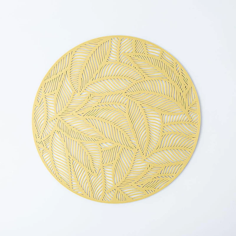 KSP Gather & Dine Leaf Cut-Out Vinyl Placemat (Gold)