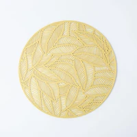 KSP Gather & Dine Leaf Cut-Out Vinyl Placemat (Gold)