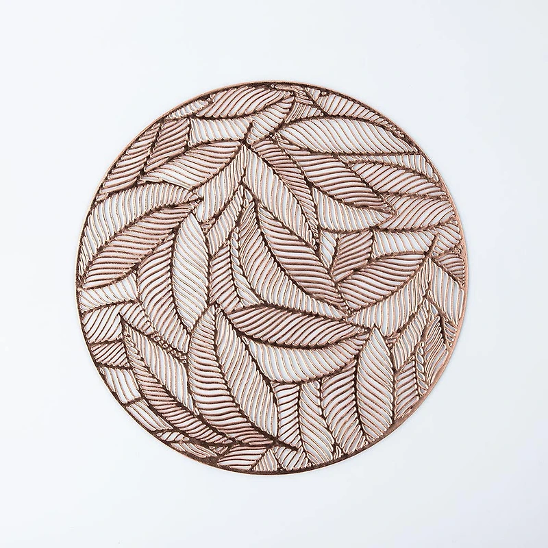 KSP Gather & Dine Leaf Cut-Out Vinyl Placemat (Rose Gold)