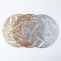 KSP Gather & Dine Leaf Cut-Out Vinyl Placemat (Rose Gold)