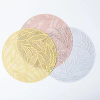 KSP Gather & Dine Leaf Cut-Out Vinyl Placemat (Rose Gold)