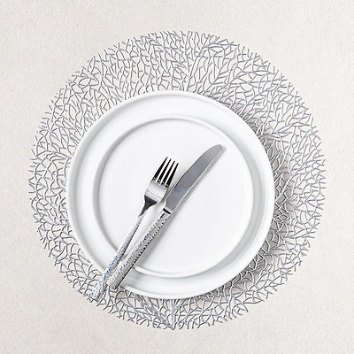 KSP Gather & Dine Tree Cut-Out Vinyl Placemat (Silver)