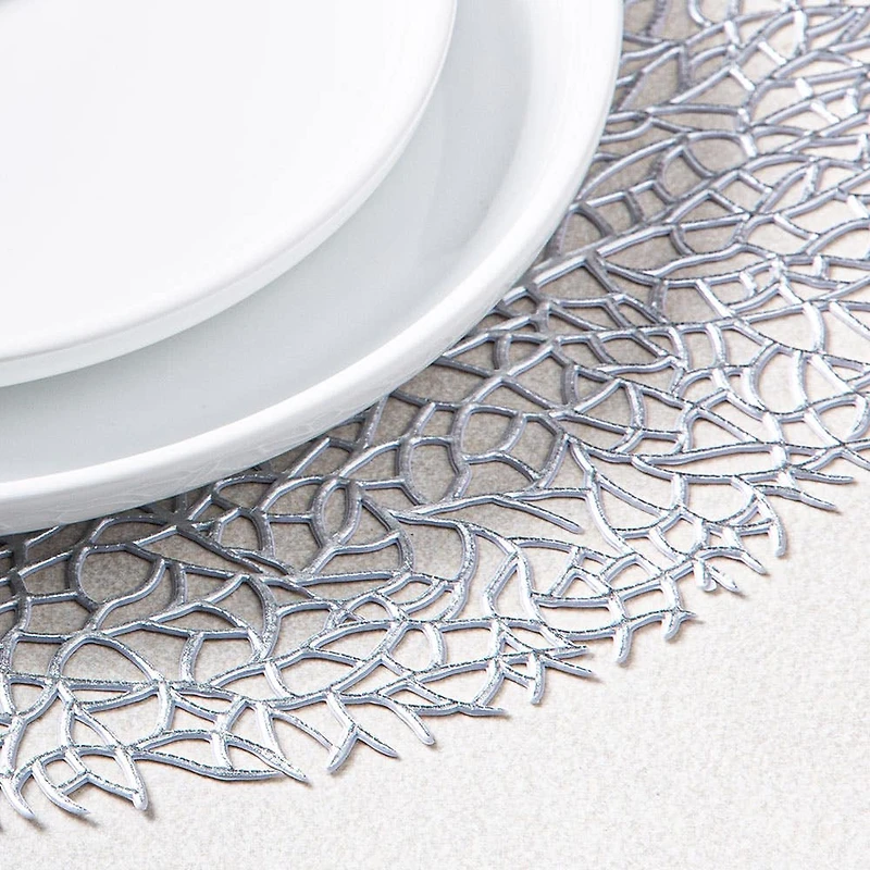 KSP Gather & Dine Tree Cut-Out Vinyl Placemat (Silver)