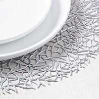 KSP Gather & Dine Tree Cut-Out Vinyl Placemat (Silver)