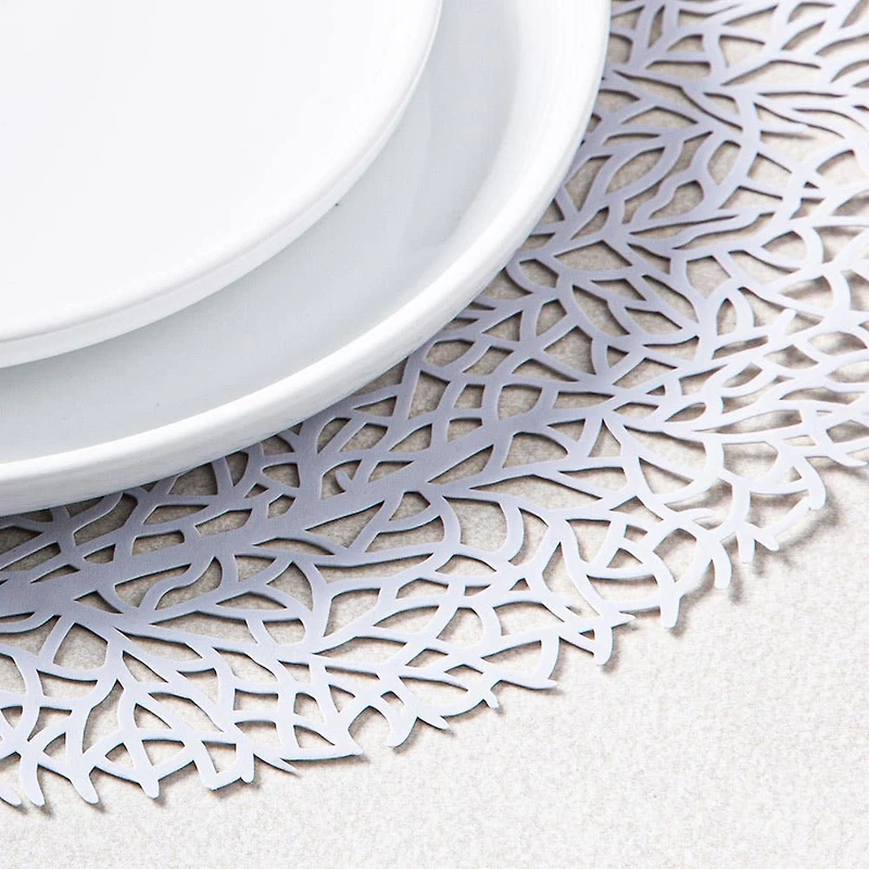 KSP Gather & Dine Tree Cut-Out Vinyl Placemat (Silver)