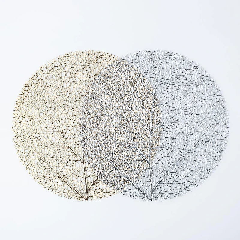 KSP Gather & Dine Tree Cut-Out Vinyl Placemat (Silver)