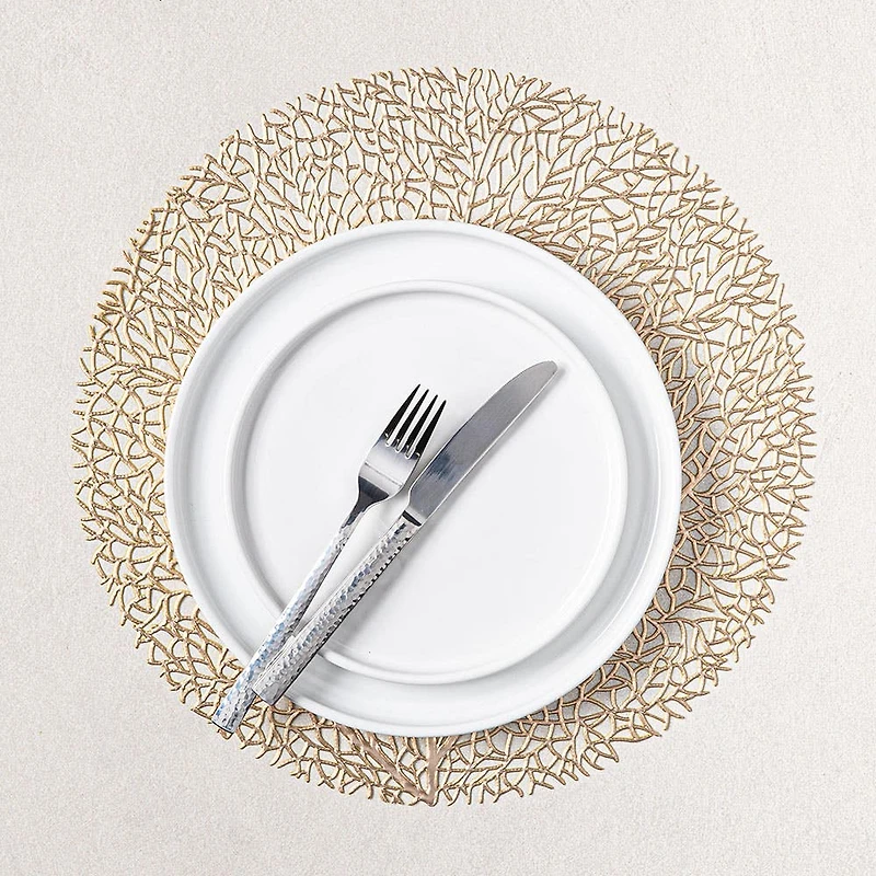KSP Gather & Dine Tree Cut-Out Vinyl Placemat (Champagne Gold)