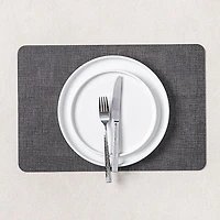 KSP Gather & Dine Luxe Leather Pvc Placemat (Dark Grey)