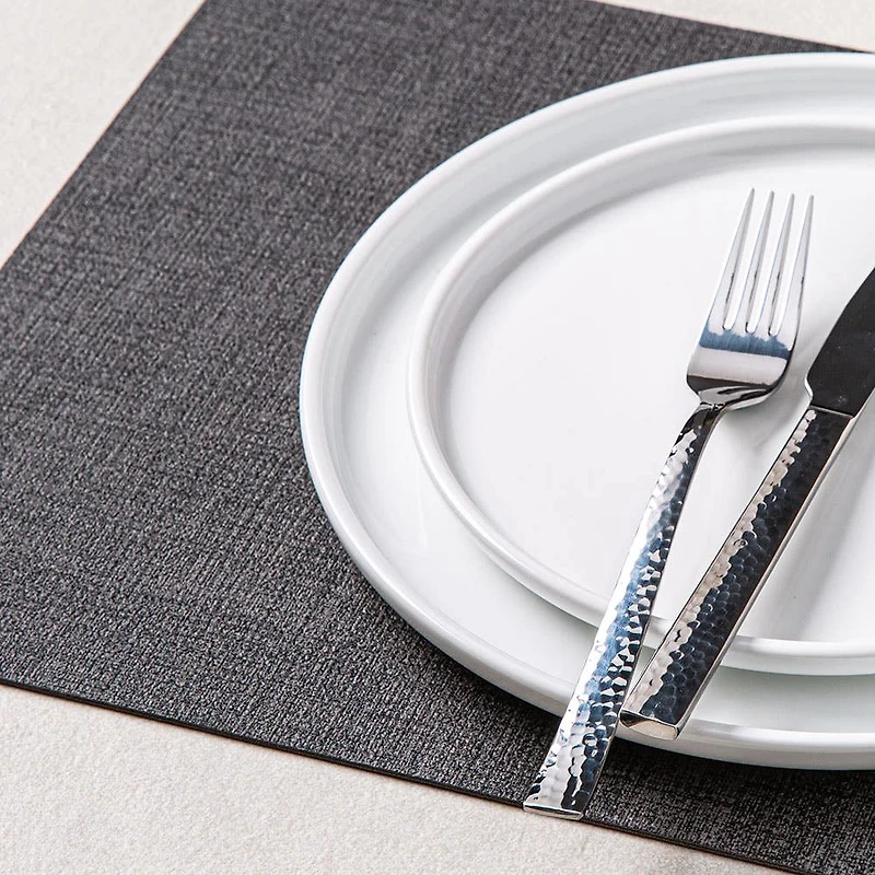 KSP Gather & Dine Luxe Leather Pvc Placemat (Dark Grey)