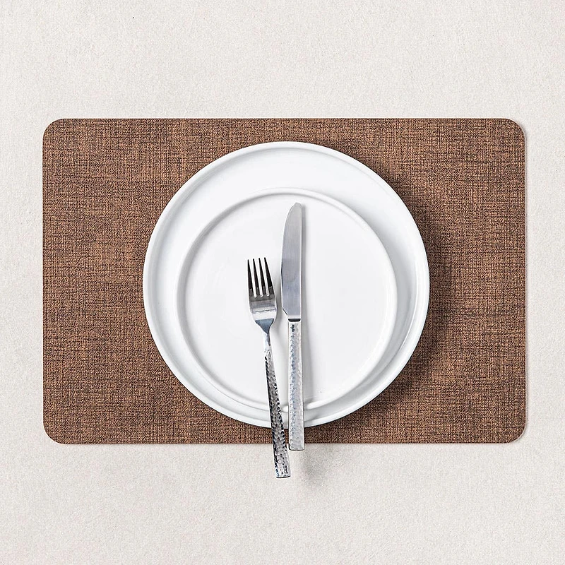 KSP Gather & Dine Luxe Leather Pvc Placemat (Coffee Brown)