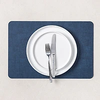 KSP Gather & Dine Luxe Leather Pvc Placemat (Navy Blue)