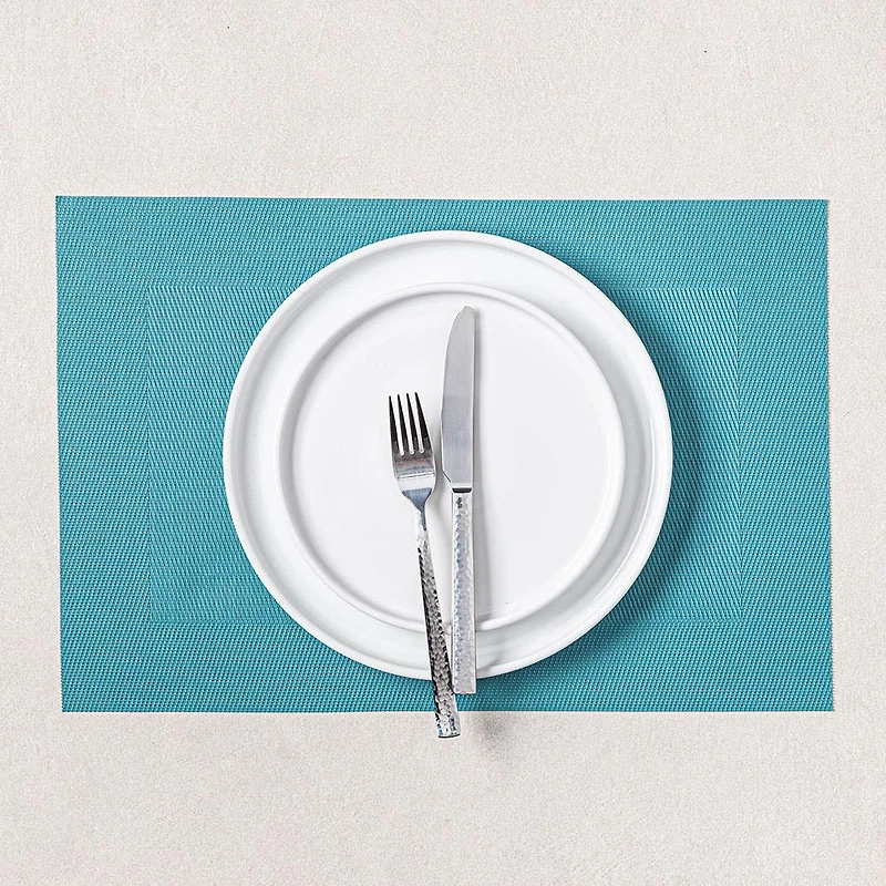 KSP Gather & Dine Bordered Vinyl Placemat (Sky Blue)