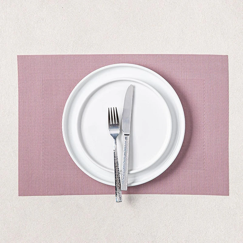 KSP Gather & Dine Bordered Vinyl Placemat (Soft Pink)