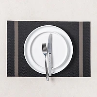 KSP Gather & Dine Edge Vinyl Placemat (Black/Grey)
