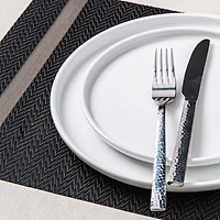 KSP Gather & Dine Edge Vinyl Placemat (Black/Grey)