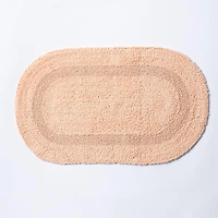 KSP Plush Oval Cotton Bathmat Reversible (Peach)