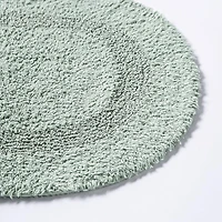 KSP Plush Oval Cotton Bathmat Reversible (Smoke Green)