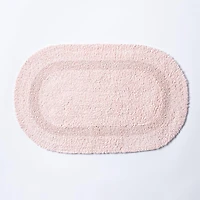 KSP Plush Oval Cotton Bathmat Reversible (Rose Quartz)