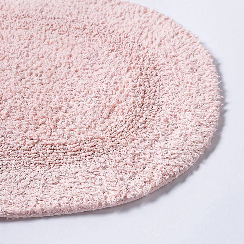 KSP Plush Oval Cotton Bathmat Reversible (Rose Quartz)