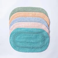 KSP Plush Oval Cotton Bathmat Reversible (Lavender)