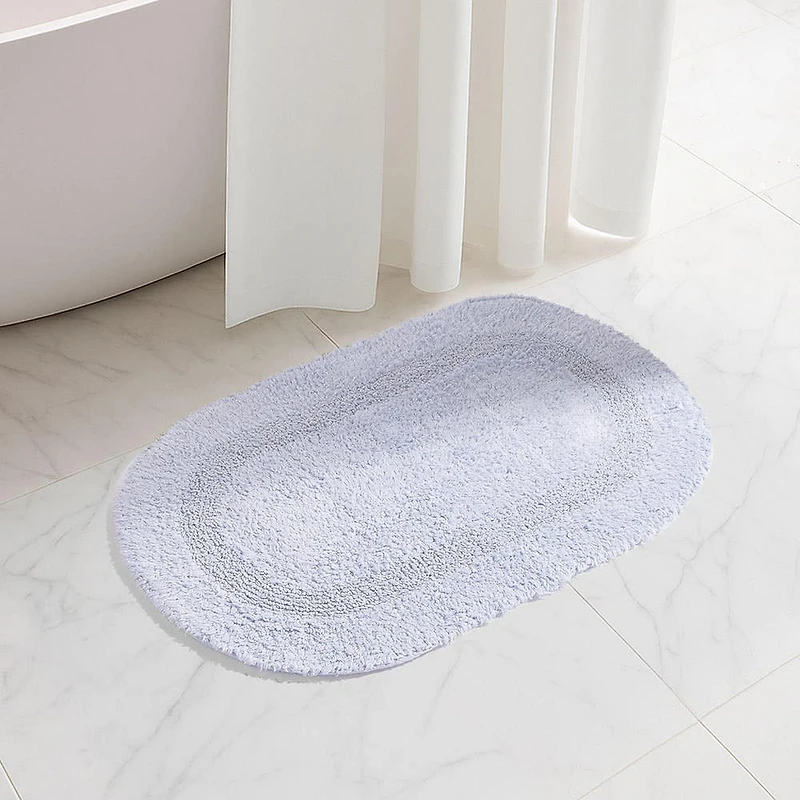 KSP Plush Oval Cotton Bathmat Reversible (Lavender)