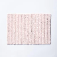 KSP Stripe Cotton Bathmat Reversible 17x24" (Rose Quartz)