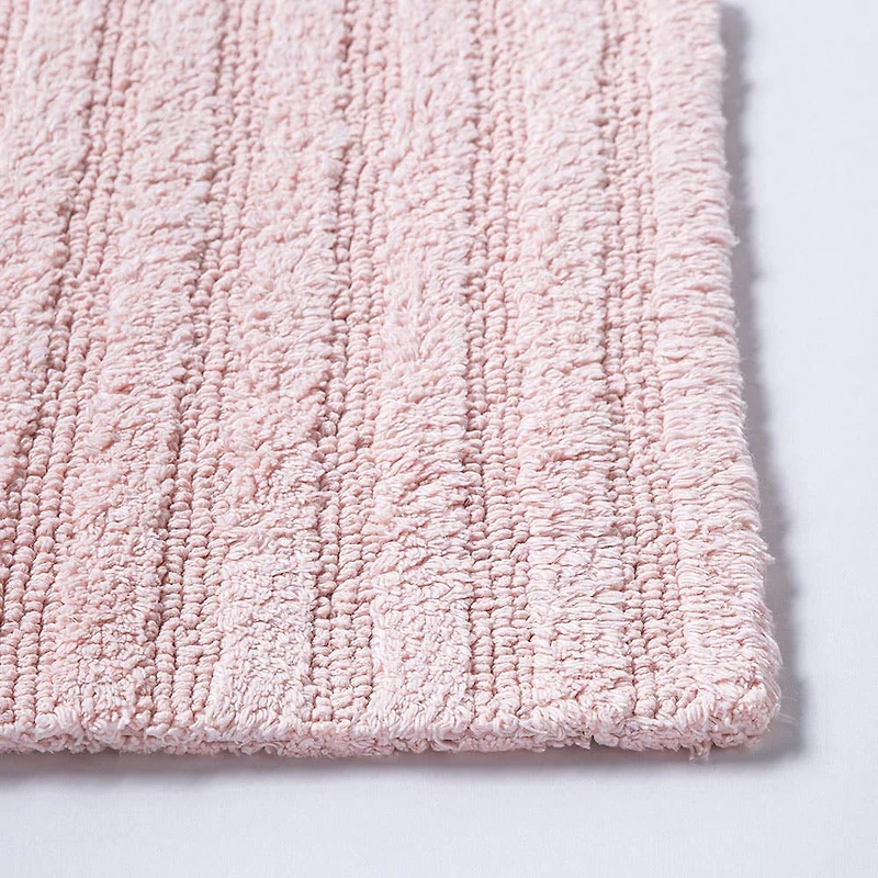 KSP Stripe Cotton Bathmat Reversible 17x24" (Rose Quartz)