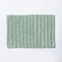 KSP Stripe Cotton Bathmat Reversible 17x24" (Smoke Green)