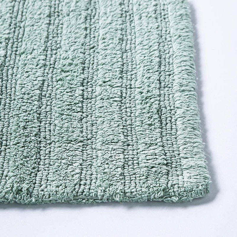 KSP Stripe Cotton Bathmat Reversible 17x24" (Smoke Green)