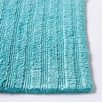 KSP Stripe Cotton Bathmat Reversible 20x32" (Capri Blue)